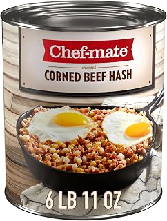 Chef-mate Corned Beef Hash, Canned Food and Canned Meat, 6 lb 11 oz (#10 Can Bulk)