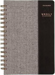AT-A-GLANCE 2025 Planner, Weekly & Monthly, 5-1/2" x 8-1/2", Small, Signature, Black (YP2000525)