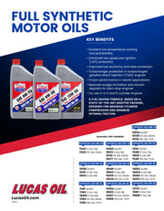 10101 Synthetic SAE 5W-50 Motor Oil - 1 Quart (Pack of 6) by Lucas Oil – 1 Quart Bottle, Pack of 6, Model LUCA10101-6PK