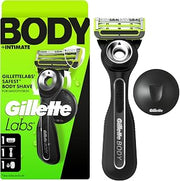 Gillette Labs Body + Intimate Razor For Men, Handle + 1 Blade Refill, Magnetic Shower Hanger