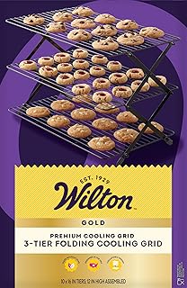 Wilton Gold Premium Non-Stick Warp-Resistant Bakeware, Made without PFAs, 3-tier Cooling Rack, Packaging May Vary