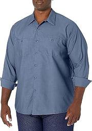 Red Kap Long Sleeve Industrial Solid Work Shirt Postman Blue X-Large - 5 Pack
