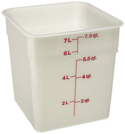 8 Qt. CamSquare Food Storage Container by Cambro – 8 qt., 8.0 liters, Polyethylene, White