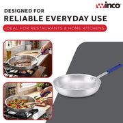 12" Aluminium Fry Pan with Cool Touch Handle by Winco – 12 Inch, 12.0 inches, Aluminum, Model AFP-12A-H