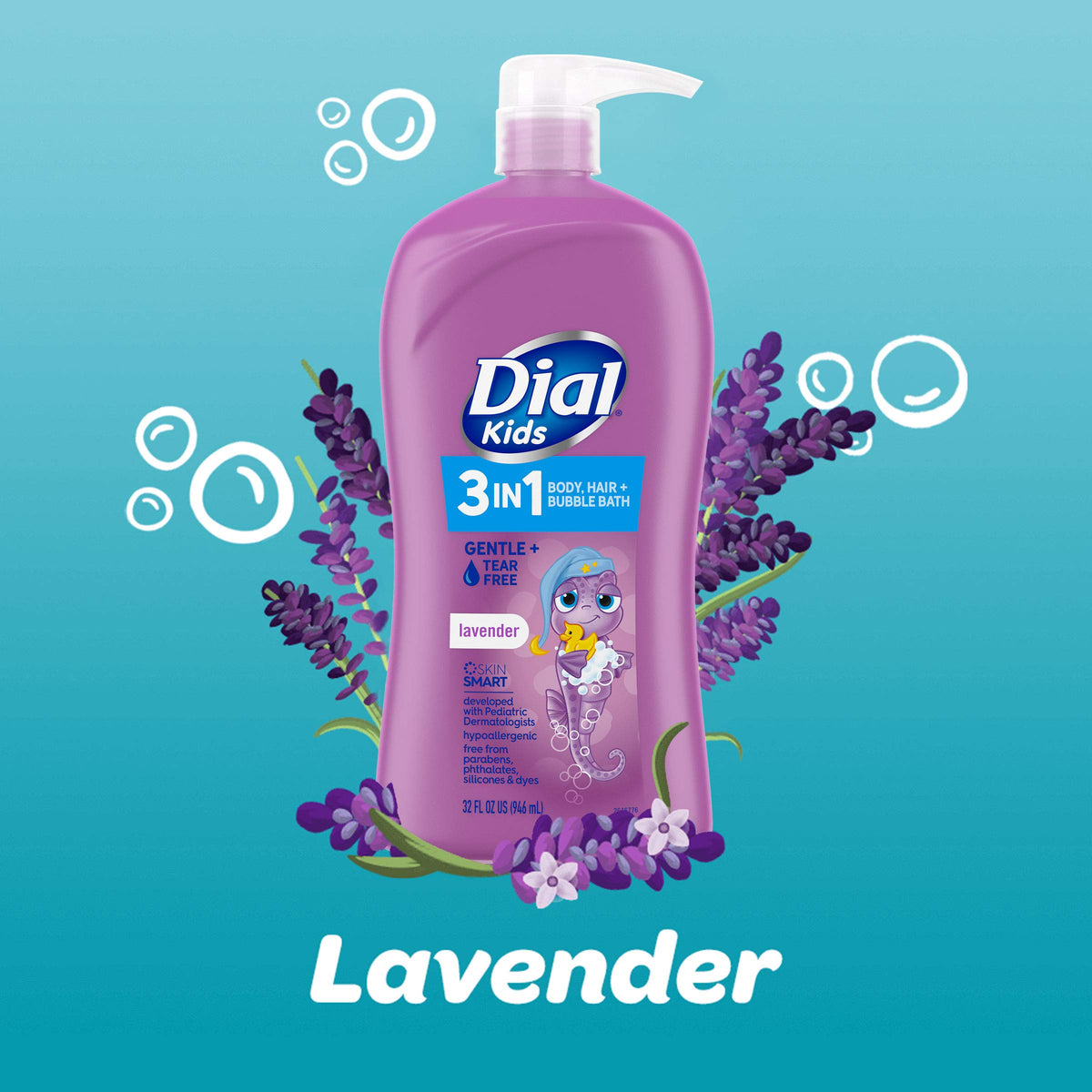 Body Wash 32 oz & Kids 3-in-1 Bath 32 oz Bundle by Dial – Pack of 2