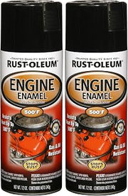 Rust-Oleum 248932, Gloss Black, 12 oz, Automotive Engine Enamel Spray Paint, 12 Ounce (Pack of 2)