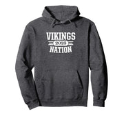 Curtis Vikings Nation 2025 Pullover Hoodie by Curtis Vikings Official High School Gear – Polyester, Blue, Model G0C4CQACVS9