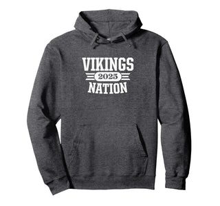 Curtis Vikings Nation 2025 Pullover Hoodie by Curtis Vikings Official High School Gear – Polyester, Blue, Model G0C4CQACVS9