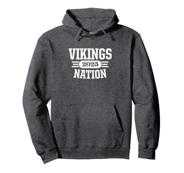Curtis Vikings Nation 2025 Pullover Hoodie by Curtis Vikings Official High School Gear – Polyester, Blue, Model G0C4CQACVS9