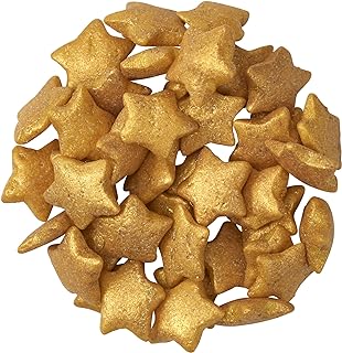 DecoPac Gold Stars Quins, Edible Cupcake Sprinkles, Sugar Cake Decorations - 18.5 ounce