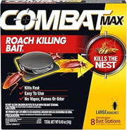 Combat Max Roach Killing Bait, Large Roaches, Kills the Nest, 8 Count | Targets large roaches at the source, eliminates nests, child-resistant design, unscented, kills for 3 months