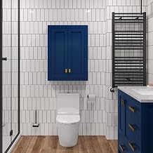 Madison 33" Solid Hardwood Medicine Cabinet in Blue/Chrome