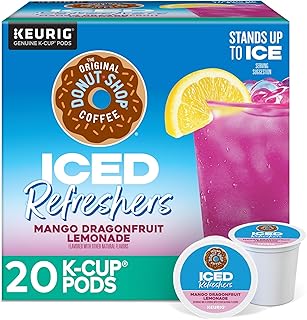 The Original Donut Shop Iced Refreshers, Mango Dragonfruit Lemonade Flavor, Keurig Single Serve K-Cup Pods, 20 Count