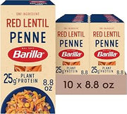 Barilla Red Lentil Penne Pasta, 8.8 oz (Pack of 10) - Gluten Free, Non GMO & Kosher - Plant Based Protein