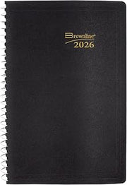 Blueline 2026 Essential Daily Planner, Appointment Book, 12 Months, January to December, Spiral Binding, 8" x 5", Black (C2504.81T-26)