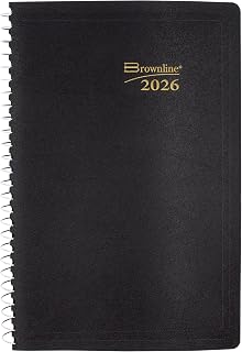 Blueline 2026 Essential Daily Planner, Appointment Book, 12 Months, January to December, Spiral Binding, 8" x 5", Black (C2504.81T-26)