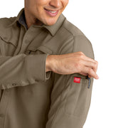 Men's Snap Front Jersey Long Sleeve Work Shirt by Red Kap – Cotton, Fallen Rock, Model S5K3FR RG 3XL