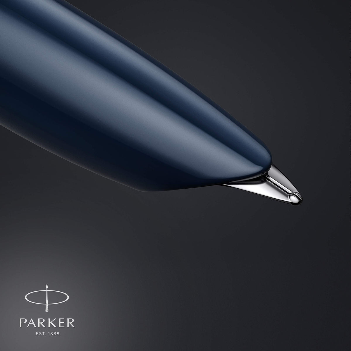 Official Hoodie 51 Fountain Pen F Fine Point Luxury Brand Gift Midnight Blue CT with Converter Nib Stainless Steel Palladium Finish Genuine Import by Parker – Model 2153508Z