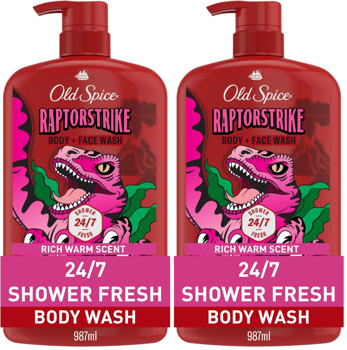 Old Spice Raptorstrike with Dark Berry / 33.4 Fl Oz (Pack of 2) / Rojo Body Washes