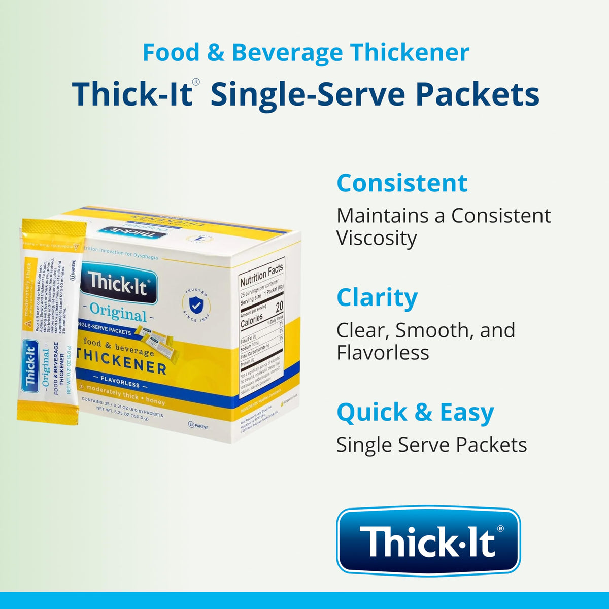 Original Thickener Packets by Thick-It – 0.21 Ounce (Pack of 25), Model J599-LE800-E