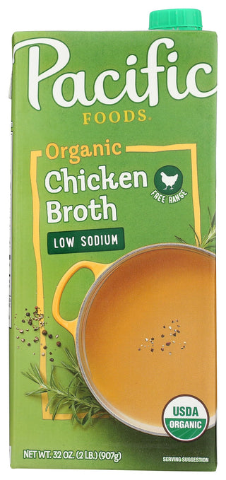 Organic Free Range Low Sodium Chicken Broth by Pacific Foods – 32 Fl Oz (Pack of 1), No Color, Model 31321