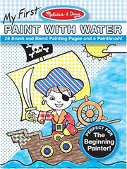 Melissa & Doug My First Paint With Water Kids' Art Pad With Paintbrush - Pirates, Space, Construction, and More