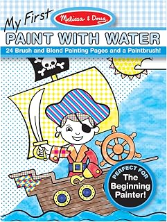 Melissa & Doug My First Paint With Water Kids' Art Pad With Paintbrush - Pirates, Space, Construction, and More