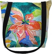 TY1052M 16 x 16 in. Peach Poinsettia Tote Bag - Medium