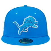 Men's Blue Detroit Lions Main Side Patch 59FIFTY Fitted Hat by New Era – 7 1/2, Polyester, Detroit Lions, Blue, Model Nfl Main Side Patch 59fifty Otc