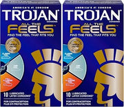 TROJAN All The Feels Latex Condoms, 10CT (Pack of 2)
