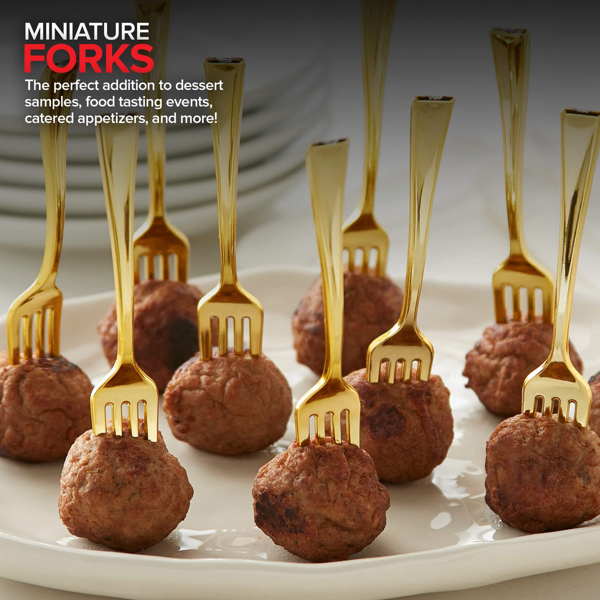 Stock Your Home Mini Fork / Gold / 80 Dessert Forks