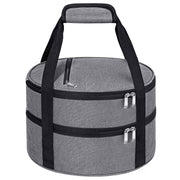 MIAOJIE Insulated Casserole Carrier, Double Layer Round, Gray