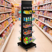 Pro Series Two-Sided Pegboard Floor Display by Azar Displays – Plastic, Black, Model 700800-BLK