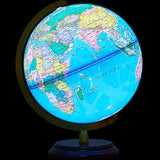 Amylove 13'' Illuminated World Globe for Adults Kids,Brown Wood,Classic | 720°/360° Rotation Light up Globe Lamp with Stand, World Map for Interactive Learning, Home Office LED Decor, Gifts