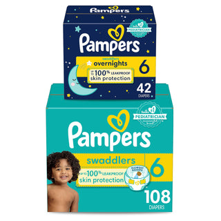Disposable Diapers Size by Pampers – Size 6, White, Pack of 108