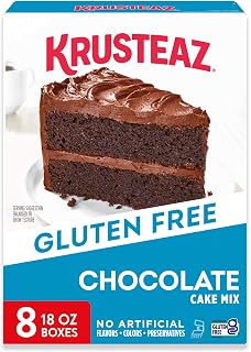 Krusteaz Gluten Free Chocolate Cake Mix, No Artificial Flavors, Colors, or Preservatives, 18 oz Boxes (Pack of 8)