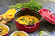 4 Qt. Round Cocotte-cherry Red by STAUB – 24cm, 3.7 liters, Hollow, 03) Cherry, Model 40509-835-0