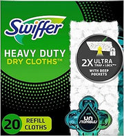 Swiffer Sweeper Heavy Duty Dry Multi-Surface Cloth Refills for Floor Sweeping and Cleaning, Unstopables Fresh Scent, 20 Count