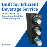 EZ-Fit Cup Dispenser Cabinet by San Jamar – 3 Tiers, Polystyrene, Black, Model C2903BK