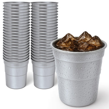 16oz Infinitely Recyclable Aluminum Cups (30 Pack) by Stock Your Home – 16oz, 16.0 ounces, Aluminum, Silver, Pack of 30