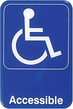 Winco 6" x 9" Blue Information Sign, "Accessible"