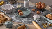 Le Creuset Stoneware Fluted Pie Dish, 9 Inch, Sea Salt