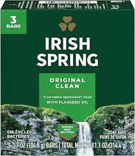 Irish Spring Deodorant Bar Soap Original, 3.75 oz bars, 8 ea (Pack of 2)