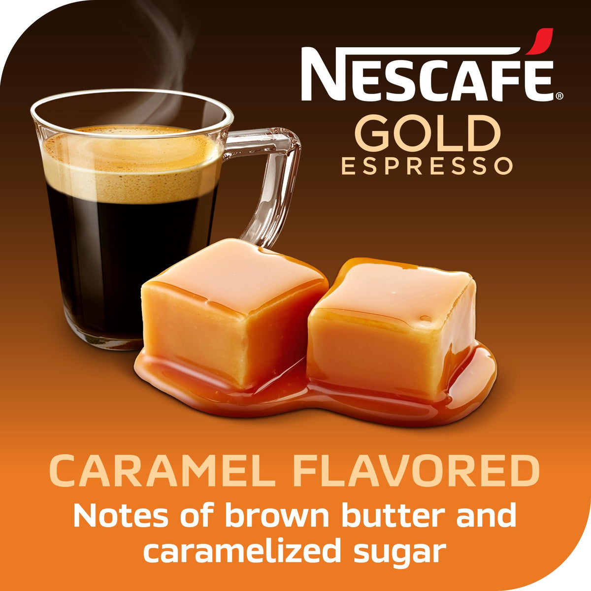 NESCAFÉ Gold Espresso Caramel Flavored Instant Coffee by Nescafe – 3.1 Ounce (Pack of 1)