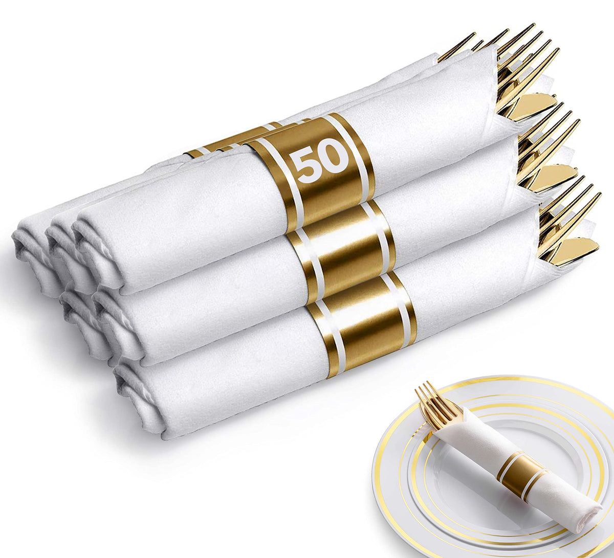 Stock Your Home 50 Count / Gold / Classic Spoons