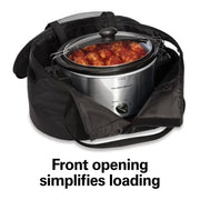 Insulated Portable Slow Cooker Travel Bag Carrying Case by Hamilton Beach – 8 Quarts, Nylon, Black, Model 33002