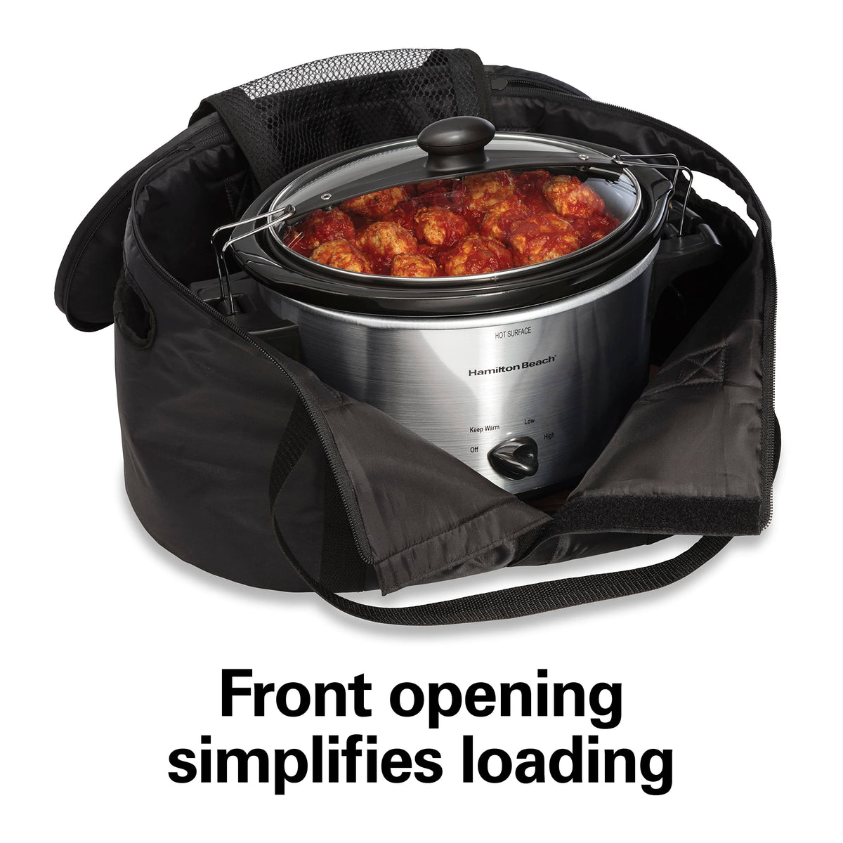 Hamilton Beach 8 Quarts / Black / Portable Slow Cooker Travel Bag Slow Cookers