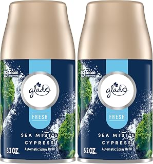 Glade Automatic Spray Refill, Sea Mist & Cypress, Scented Air Freshener for Home and Bathroom, 6.2 Oz (Pack of 2)