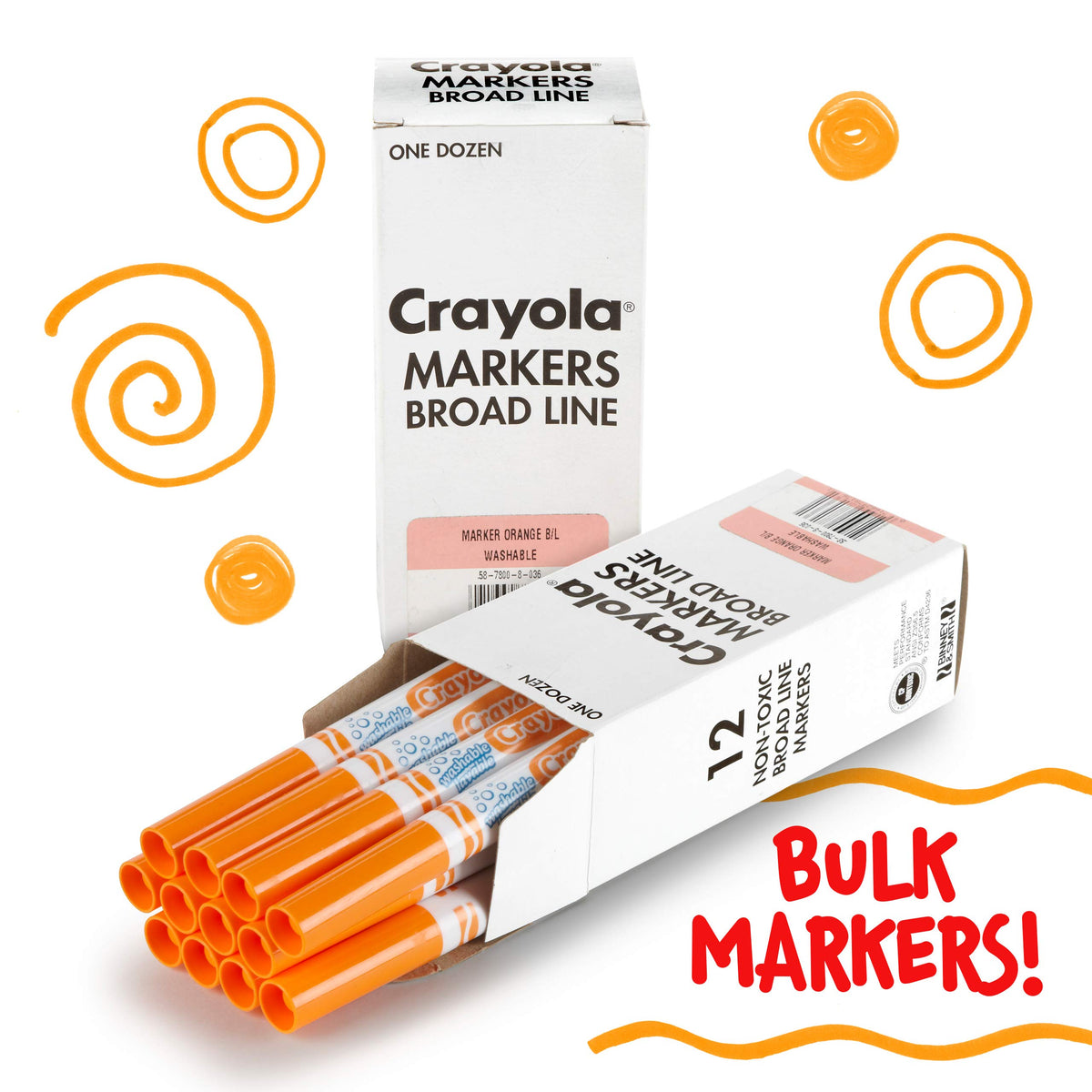 Crayola Orange / 12 Count (Pack of 1) / classic Coloring Pens & Markers