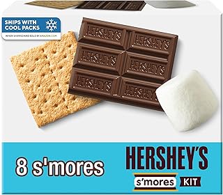 HERSHEY'S mores Kit Box, 14 oz | Hershey Milk Chocolate Candy Bars, Marshmallows and Graham Crackers in One Kit, Great for Campfires and Indoor S'mores, 14 oz